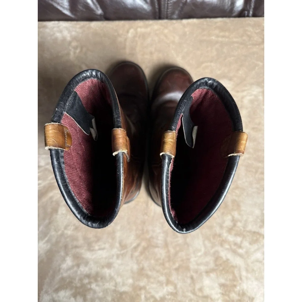 Vintage Red Wing SuperSole Steel Toe Lined Brown Leather Boots 9.5 D USA